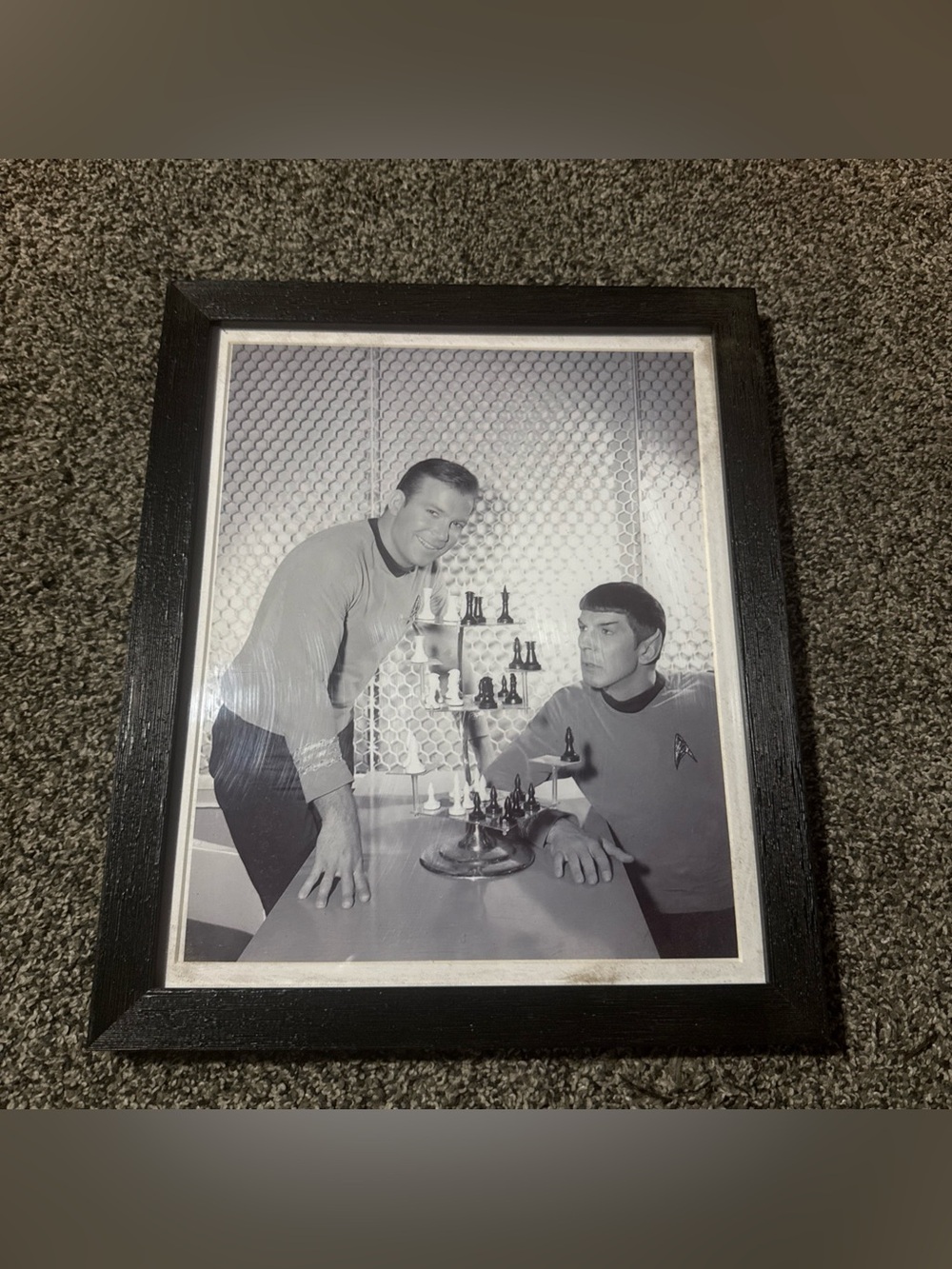 Star Trek - Mr Spock & Captain Kirk 8x10 Black & White Framed Photo Print